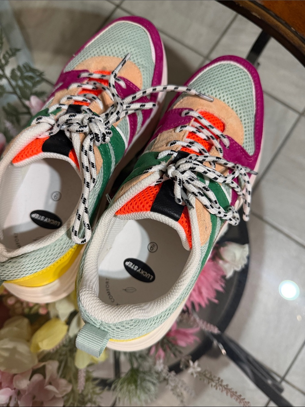 Multicolor Women's Fashion Sneaker - Mint, Pink, Orange, Green, Yellow